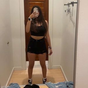 black boutique shorts
